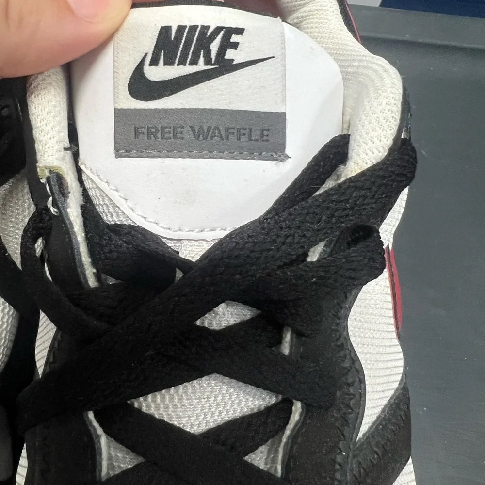 Nike Black and White Free Waffle Sneakers - Picture 3 of 5